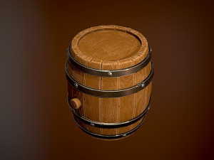 Styled wooden barrel 3D 모델