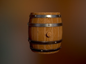 Styled wooden barrel 3D 모델