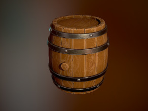 Styled wooden barrel 3D 모델