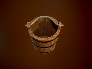 Styled wooden bucket Modelo 3D