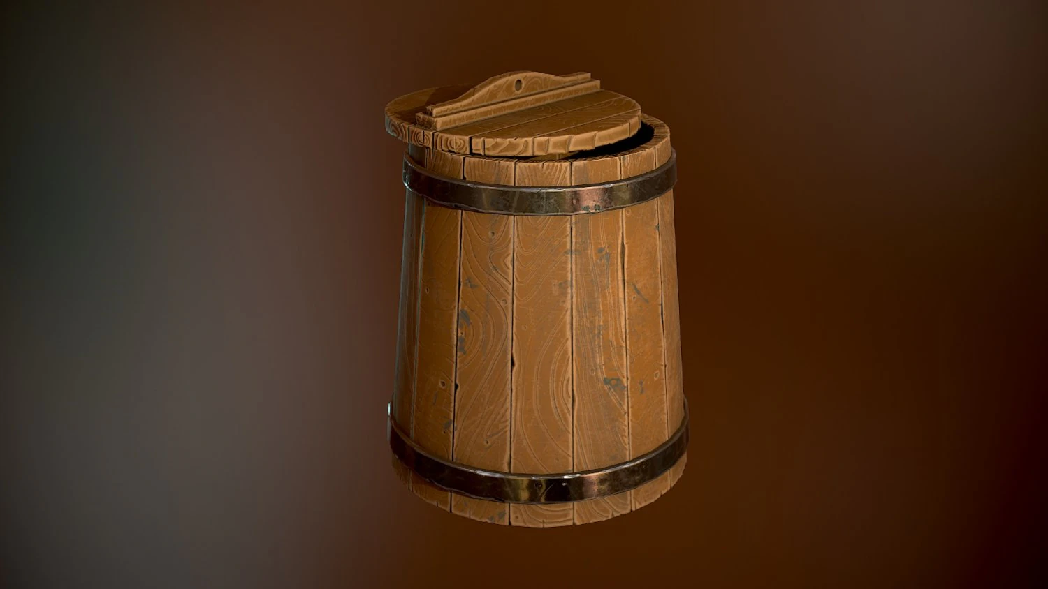 Styled Wooden Kibble 3D Model .c4d .max .obj .3ds .fbx .stl .blend 