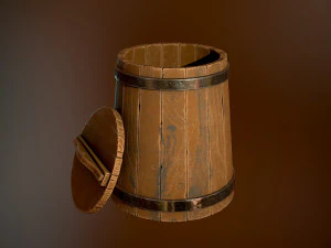 Styled Wooden Kibble 3D Model