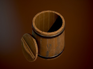 Styled Wooden Kibble 3D Model