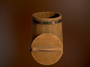 Styled Wooden Kibble 3D Model