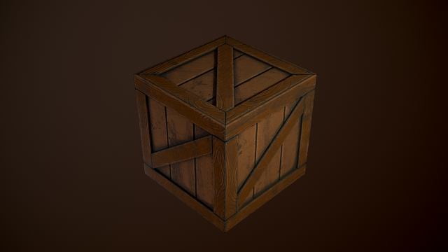 Styled wooden box 3D Модель .c4d .max .obj .3ds .fbx .stl .blend 