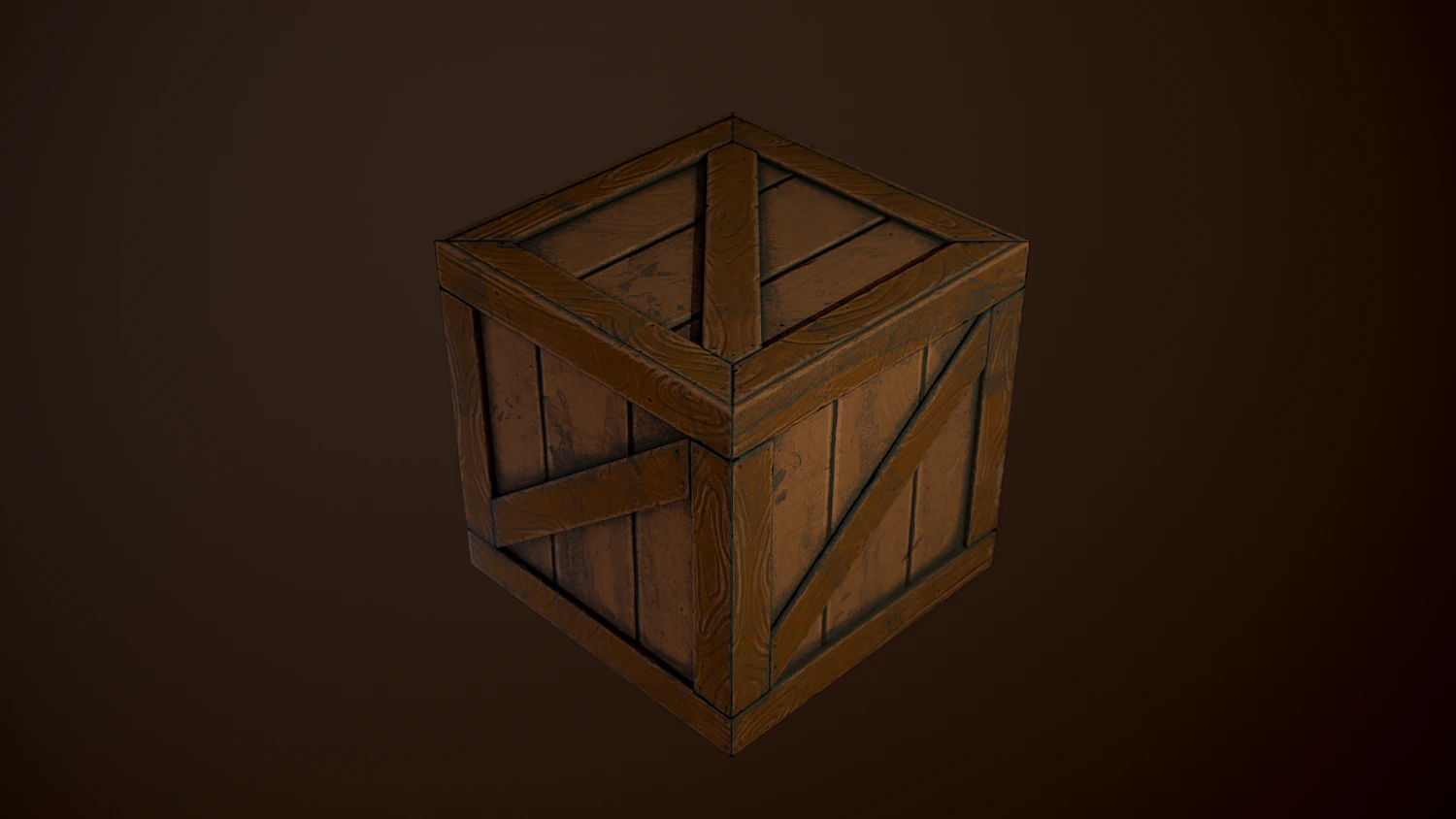 Styled wooden box 3D Model .c4d .max .obj .3ds .fbx .stl .blend