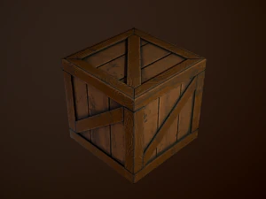 스타일이 있는 나무 상자 3D 모델