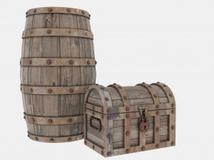 Chest barrel Modelo 3D