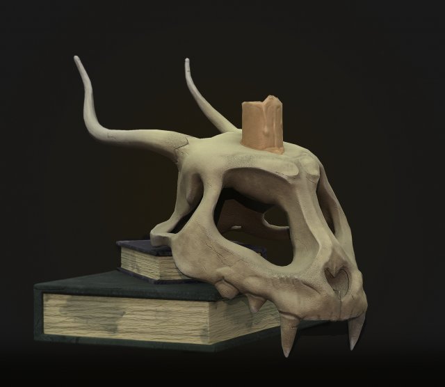 Fantasy scull 3D Model .c4d .max .obj .3ds .fbx .stl .blend