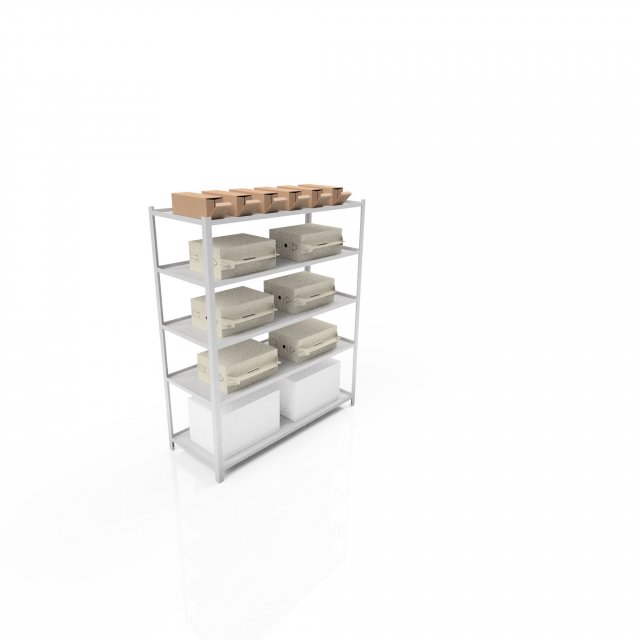 Iron shelves 3D Model .c4d .max .obj .3ds .fbx .stl .blend 