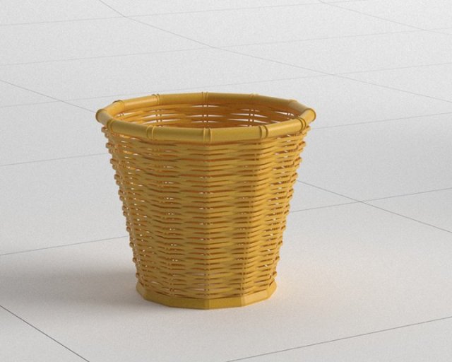 Beautiful Rattan Basket 3Dモデル .c4d .max .obj .3ds .fbx .stl .blend