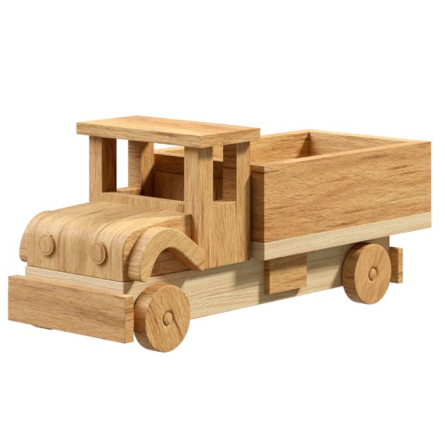 Wooden Truck 3D 모델 .c4d .max .obj .3ds .fbx .stl .blend 