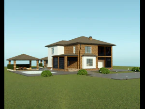 가족을 위한 빌라 1 3D 모델