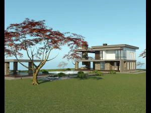 가족 2용 빌라 3D 모델