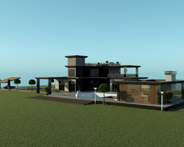 Villa for family 3 3D Модель .c4d .max .obj .3ds .fbx .stl .blend 