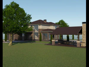 가족 4용 빌라 3D 모델