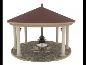 라운드 휴게소 3D 모델