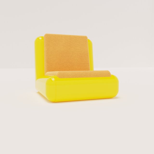 YELLOW SOFA 3D Model .c4d .max .obj .3ds .fbx .stl .blend 
