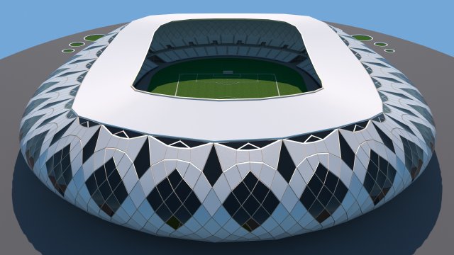 FOOTBALL STADIUM 3D Модель .c4d .max .obj .3ds .fbx .stl .blend 