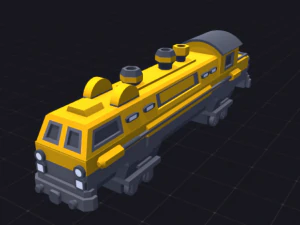 Низкополигональный поезд 3D Модель