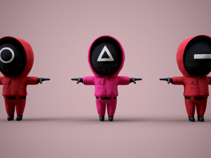 Squid Game - Pack 3 Soldiers 3D Model