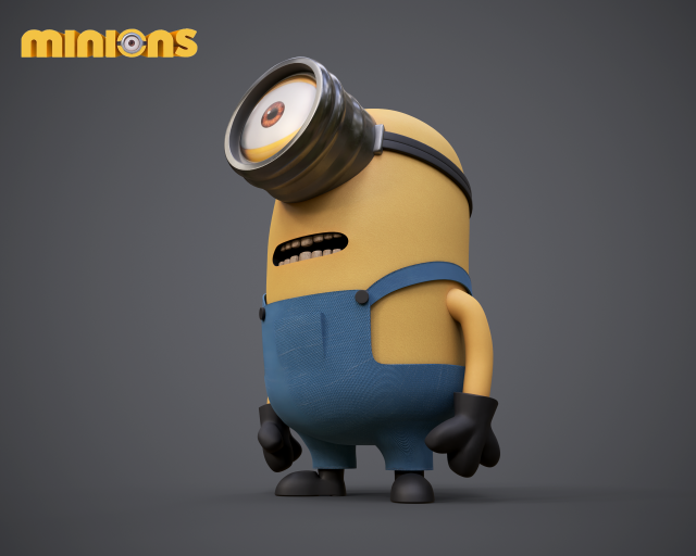 Minion 3d character Low-poly 3D Model .c4d .max .obj .3ds .fbx .stl .blend 