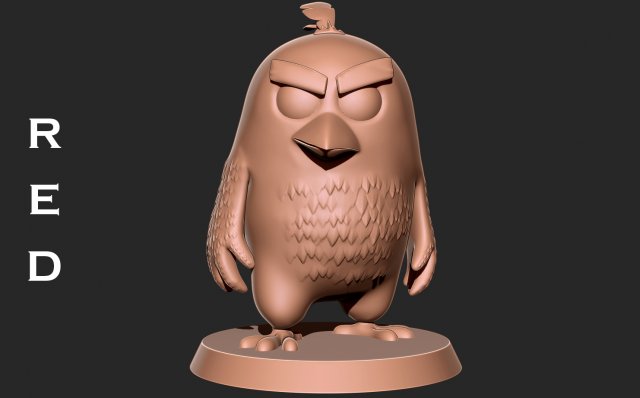 Angry Birds 2 - Red 3D print model 3D 打印模型 .c4d .max .obj .3ds .fbx .stl .blend 