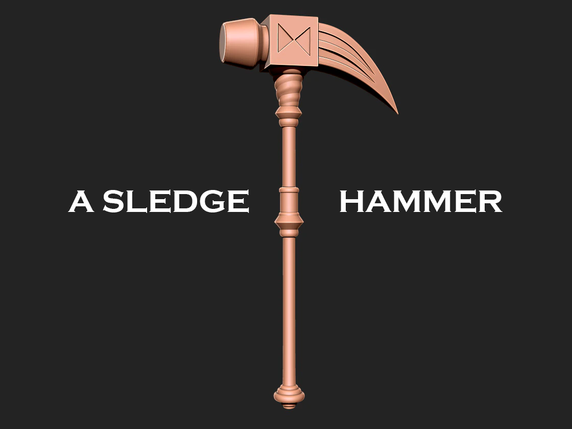 Diane - A Sledge Hammer 3D print model 3D Print Model .c4d .max .obj .3ds .fbx .stl .blend