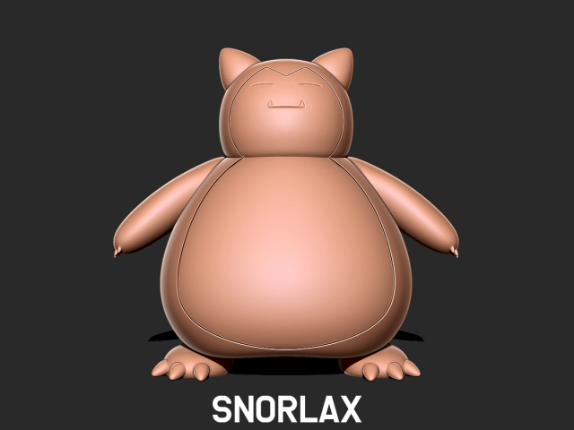 Snorlax - Pokemon 3D print model Modelo de Impressão 3D .c4d .max .obj .3ds .fbx .stl .blend 
