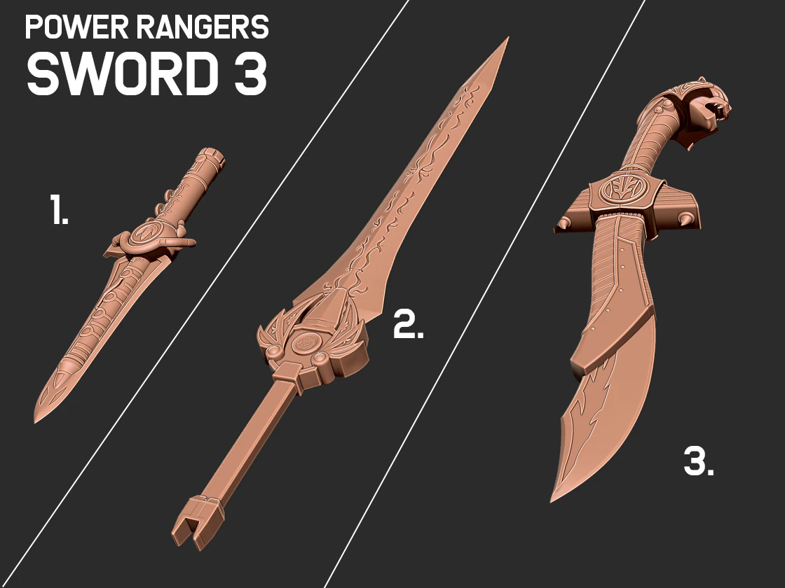 MMPR - Rangers 3 Sword 3D print model 3D Print Model .c4d .max .obj .3ds .fbx .stl .blend 