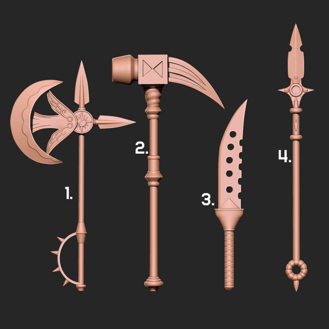 Seven Deadly sins - Weapons Collection 3d print model Modèles 3D en vedette .c4d .max .obj .3ds .fbx .stl .blend 