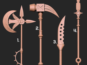 Seven Deadly sins - Weapons Collection 3d print model 3D Print Model