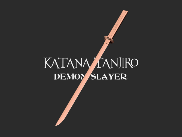 Katana tanjiro Demon slayer - 3D print model 3D प्रिंट मॉडल .c4d .max .obj .3ds .fbx .stl .blend 