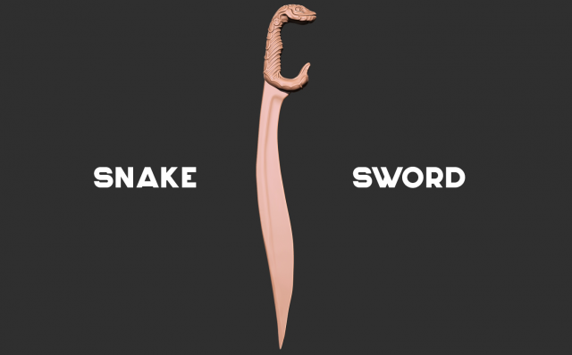Assassins Creed Odyssey Snake Sword 3D 프린트 모델 .c4d .max .obj .3ds .fbx .stl .blend 