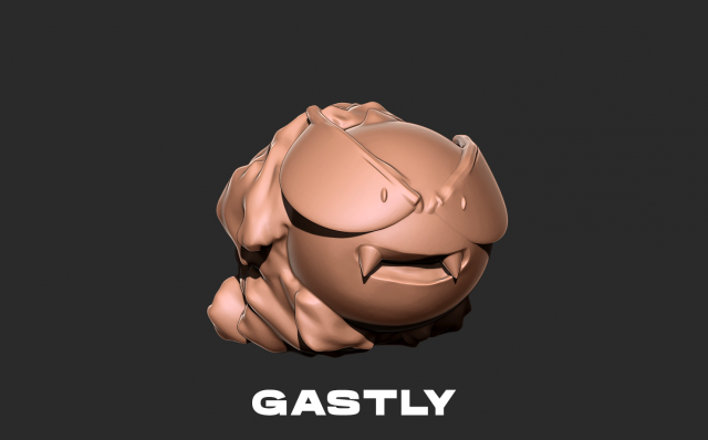 Pokemon - gastly 3d print model 3D 打印模型 .c4d .max .obj .3ds .fbx .stl .blend 