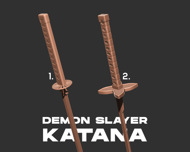 Demon Slayer Katana 3d print model 3D Print Model .c4d .max .obj .3ds .fbx .stl .blend 