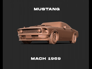 Mustang Mach 1969 3d print model 3D Принт Модель