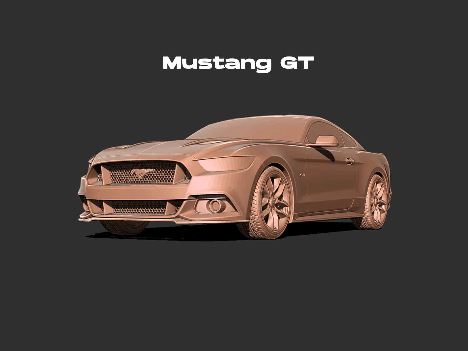 Mustang GT 2015 3D Print Model .c4d .max .obj .3ds .fbx .stl .blend