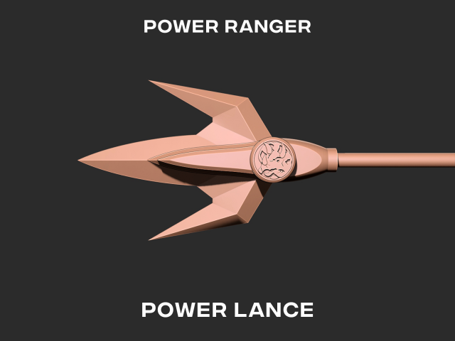 MMPR Blue ranger power lance 3D print model 3D प्रिंट मॉडल .c4d .max .obj .3ds .fbx .stl .blend 
