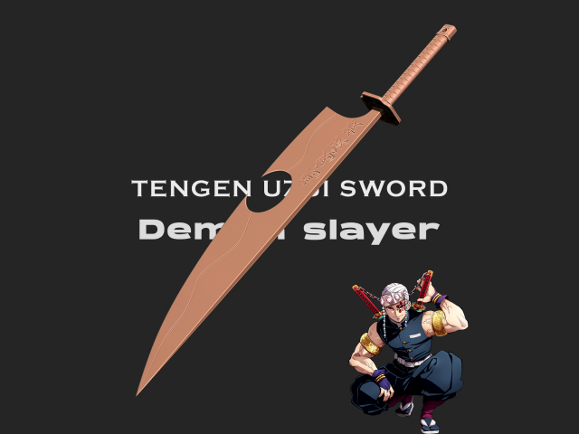 Demon Slayer Tengen Uzui Sword Model do druku 3D .c4d .max .obj .3ds .fbx .stl .blend 