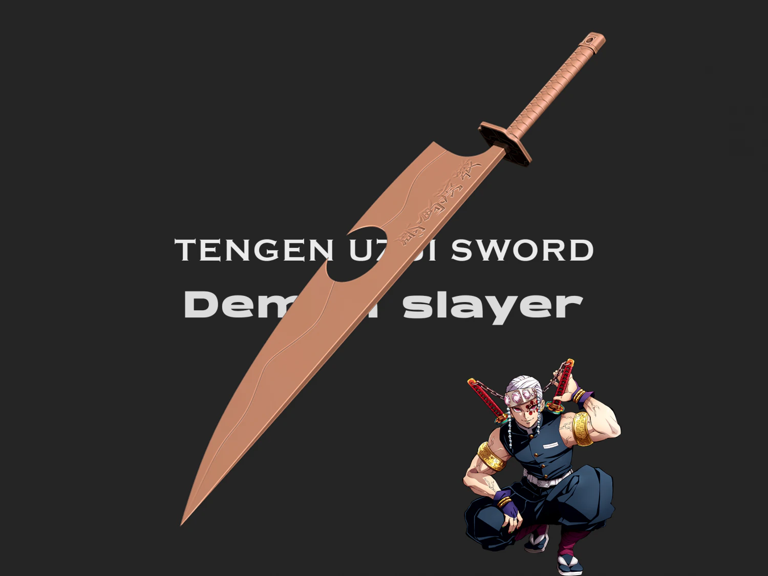 Demon Slayer Tengen Uzui Sword 3D Print Model .c4d .max .obj .3ds .fbx .stl .blend 