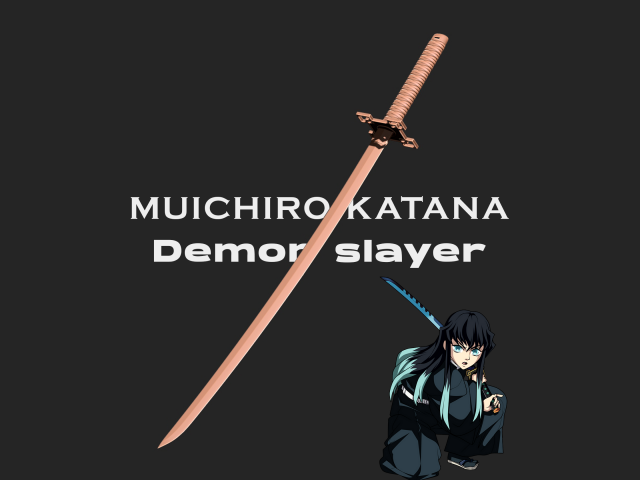 Muichiro katana Demon slayer Modèles 3D en vedette .c4d .max .obj .3ds .fbx .stl .blend 