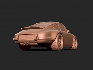 Porsche 911 classic 3d print model Model Cetak 3D