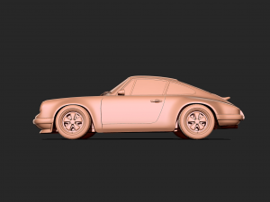Porsche 911 classic 3d print model Model Cetak 3D