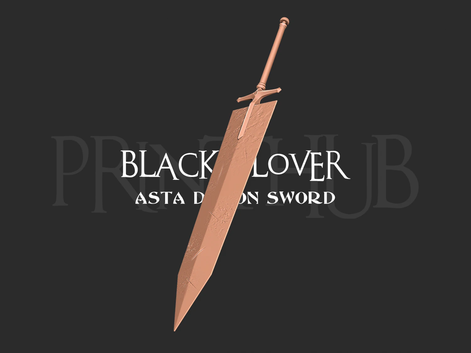 Asta Demon Slayer Sword - Black Clover Weapon 3D Print Model .c4d .max .obj .3ds .fbx .stl .blend 