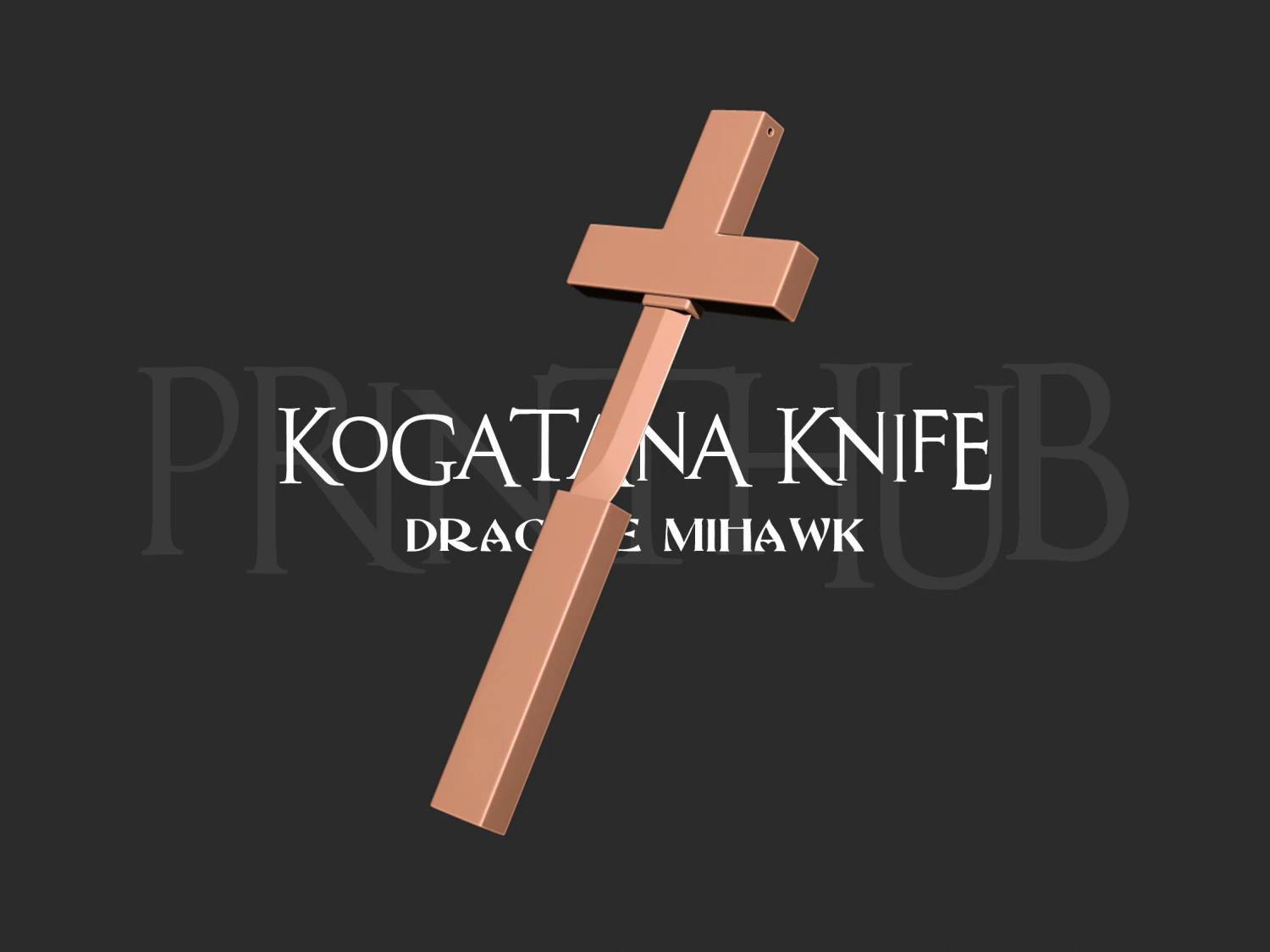 Kogatana Knife Cross Mihawk Weapon - One Piece 3D Print Model .c4d .max .obj .3ds .fbx .stl .blend 