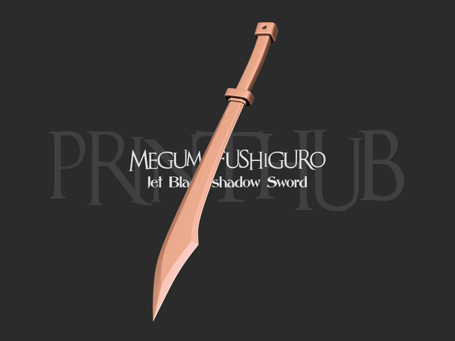 Jujutsu Kaisen - Jet Black Shadow Sword Megumi Fushiguro 3D Print Model .c4d .max .obj .3ds .fbx .stl .blend 