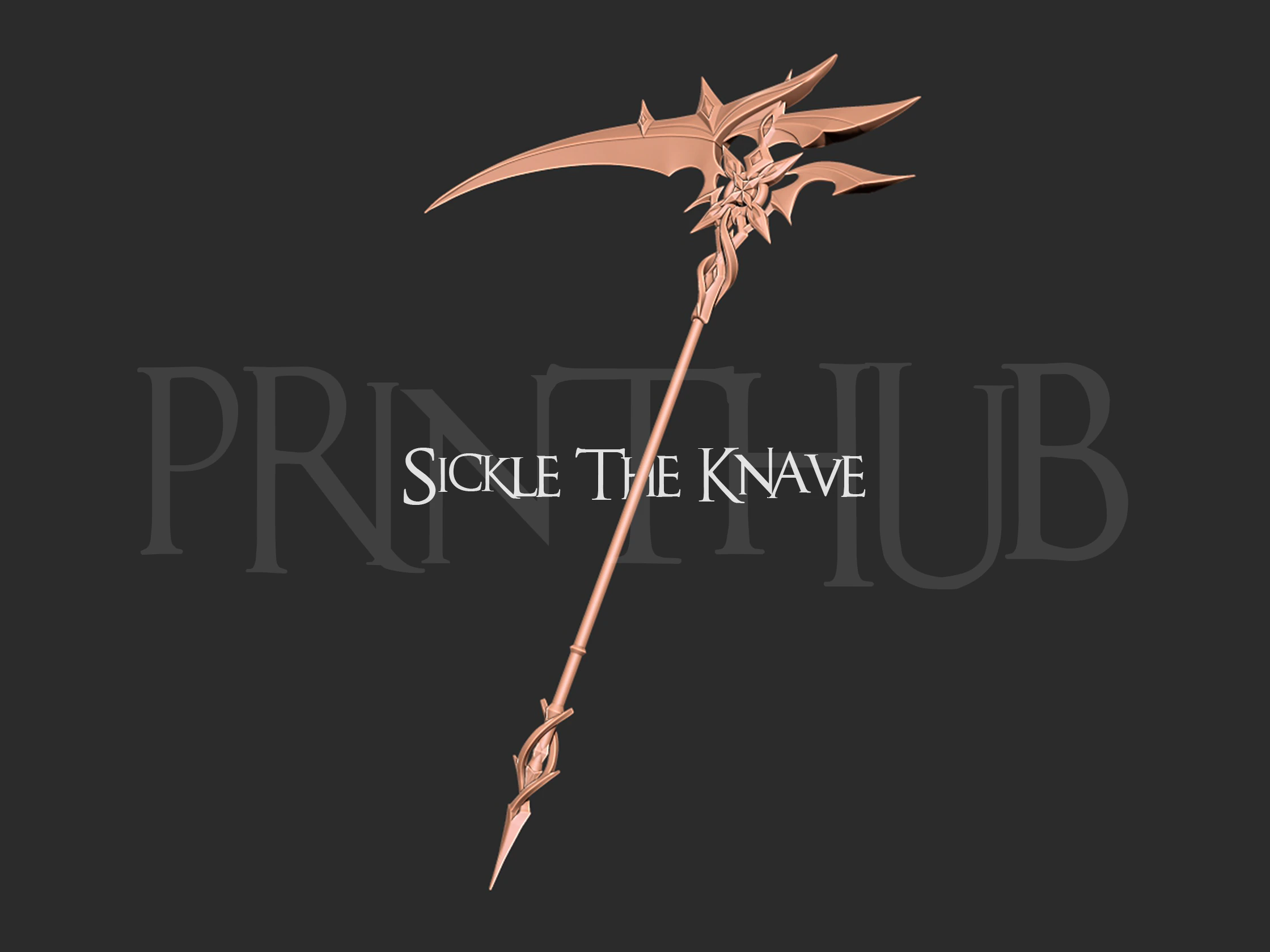Genshin Impact Sickle The Knave weapon 3D Print Model .c4d .max .obj .3ds .fbx .stl .blend 