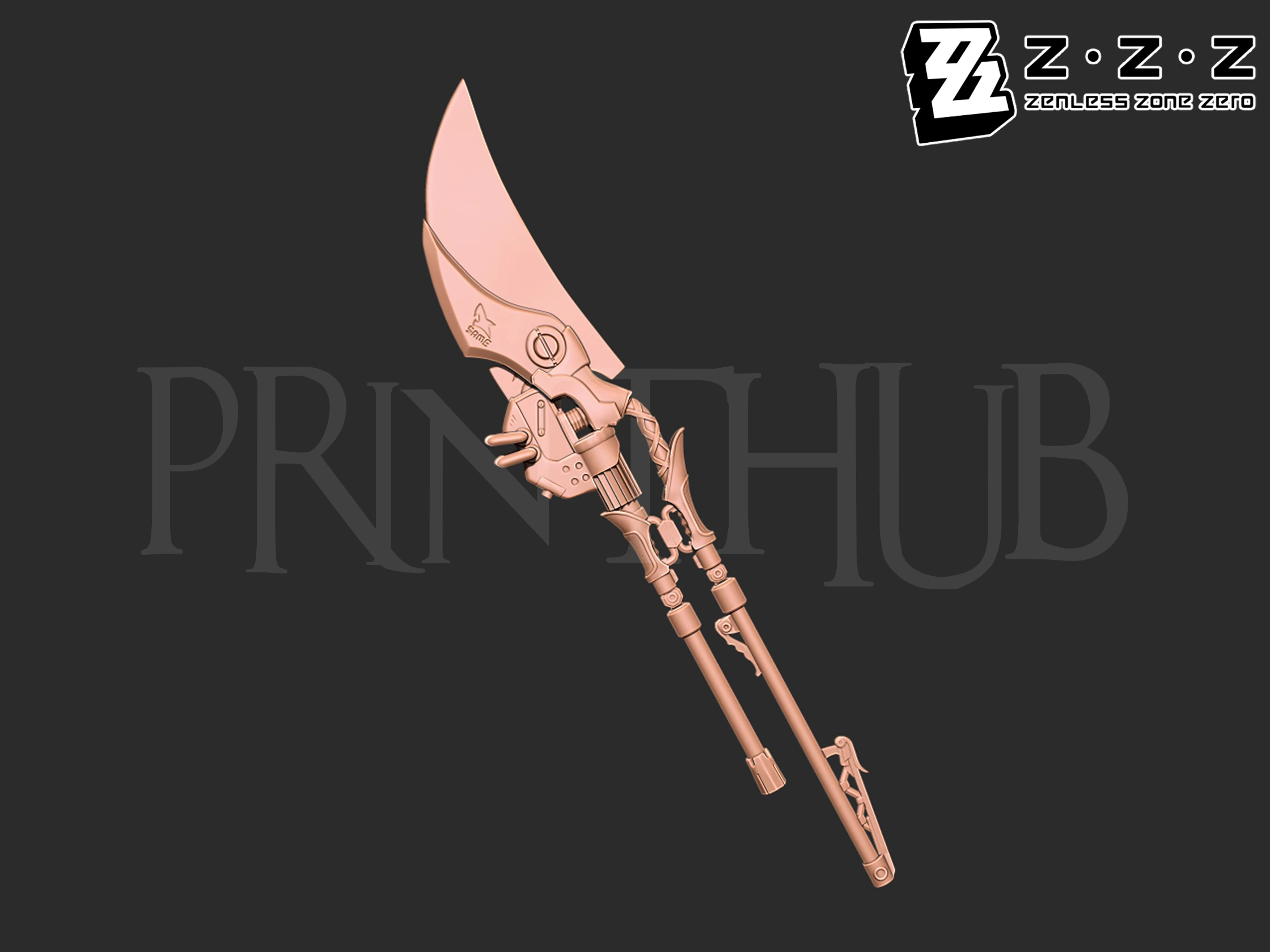 Ellen Joes shark blade from Zenless Zone Zero 3D Print Model .c4d .max .obj .3ds .fbx .stl .blend 