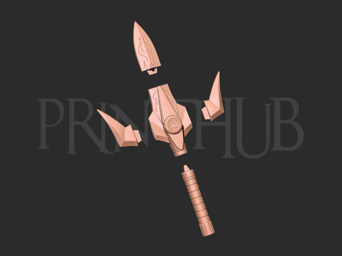 MMPR - Blue Ranger Power lance 3d print model Model Cetak 3D